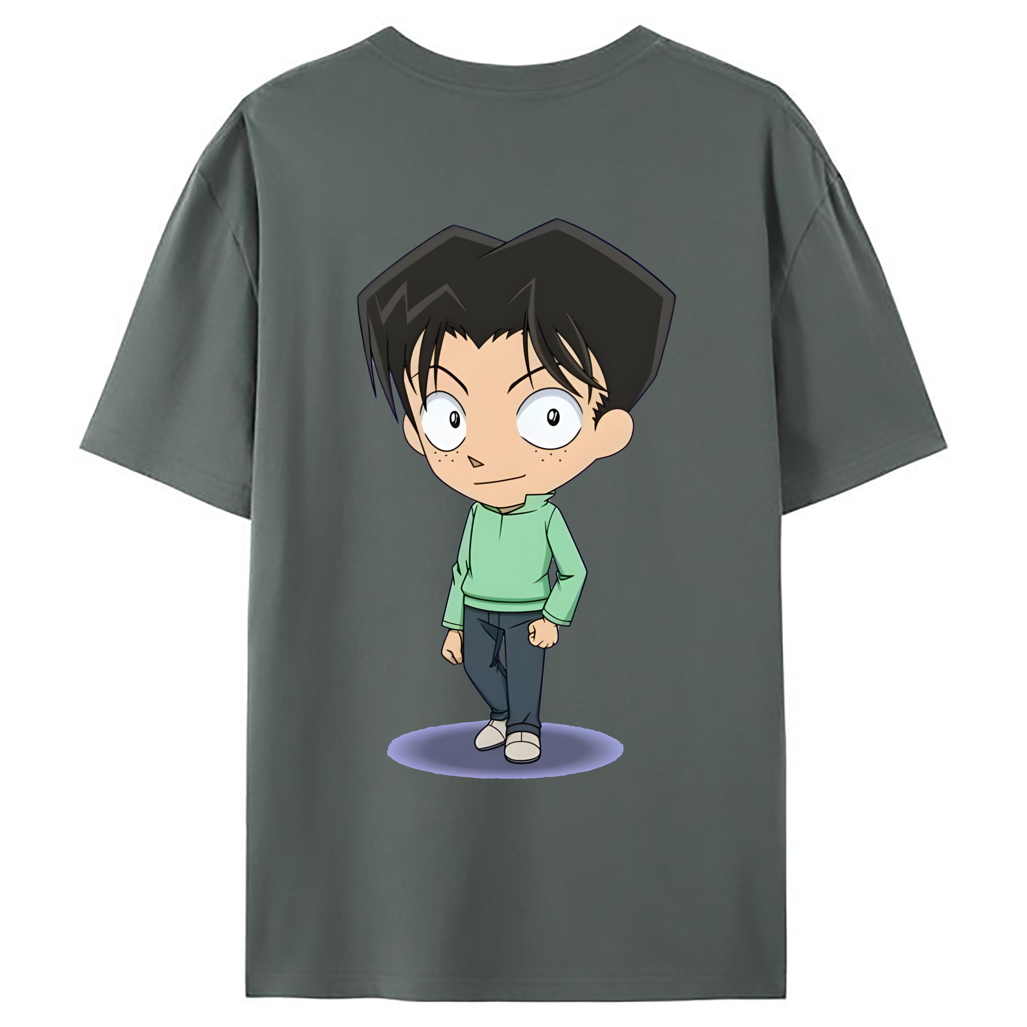 （画像用） 名探偵コナン 円谷 光彦 つぶらや みつひこ Detective Conan Mitch Tennyson 綿100％ メンズ半袖Tシャツ（バックプリント） 通気性